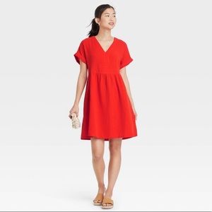 NWT Red Shortsleeved Shirtdress